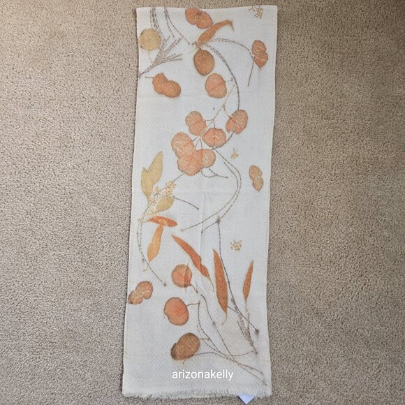 NWT Handmade Wool Scarf Made With Botanical Dye Eco Earth Mayumix